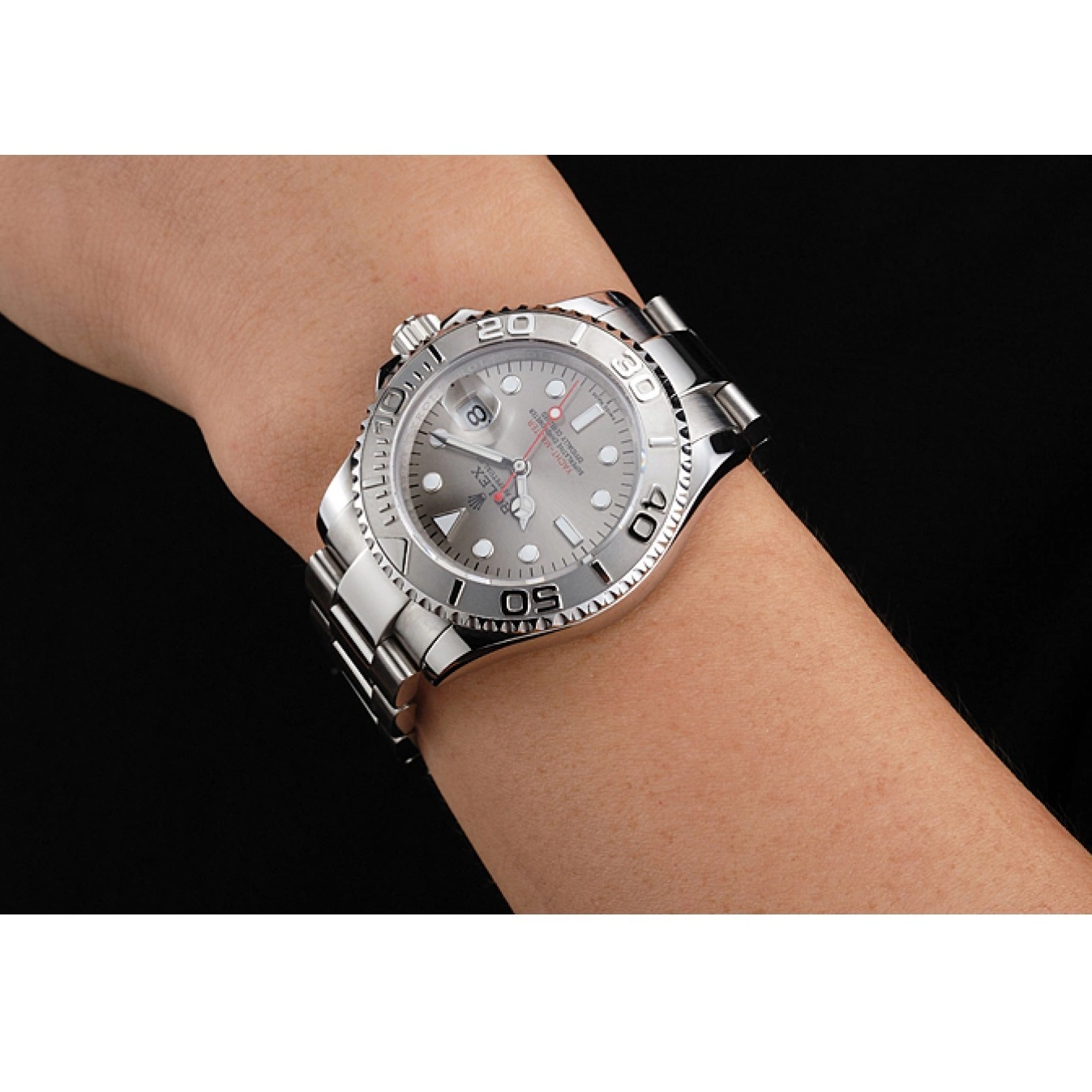 Aaa replica watch Gray Case Steel And Stainless Swiss Bracelet Dial Rolex Yacht-Master 0715